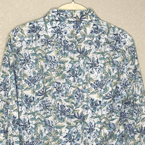 Holland & Holland London Button Down Shirt Womens US Size 10 Blue Floral - Flair - Style