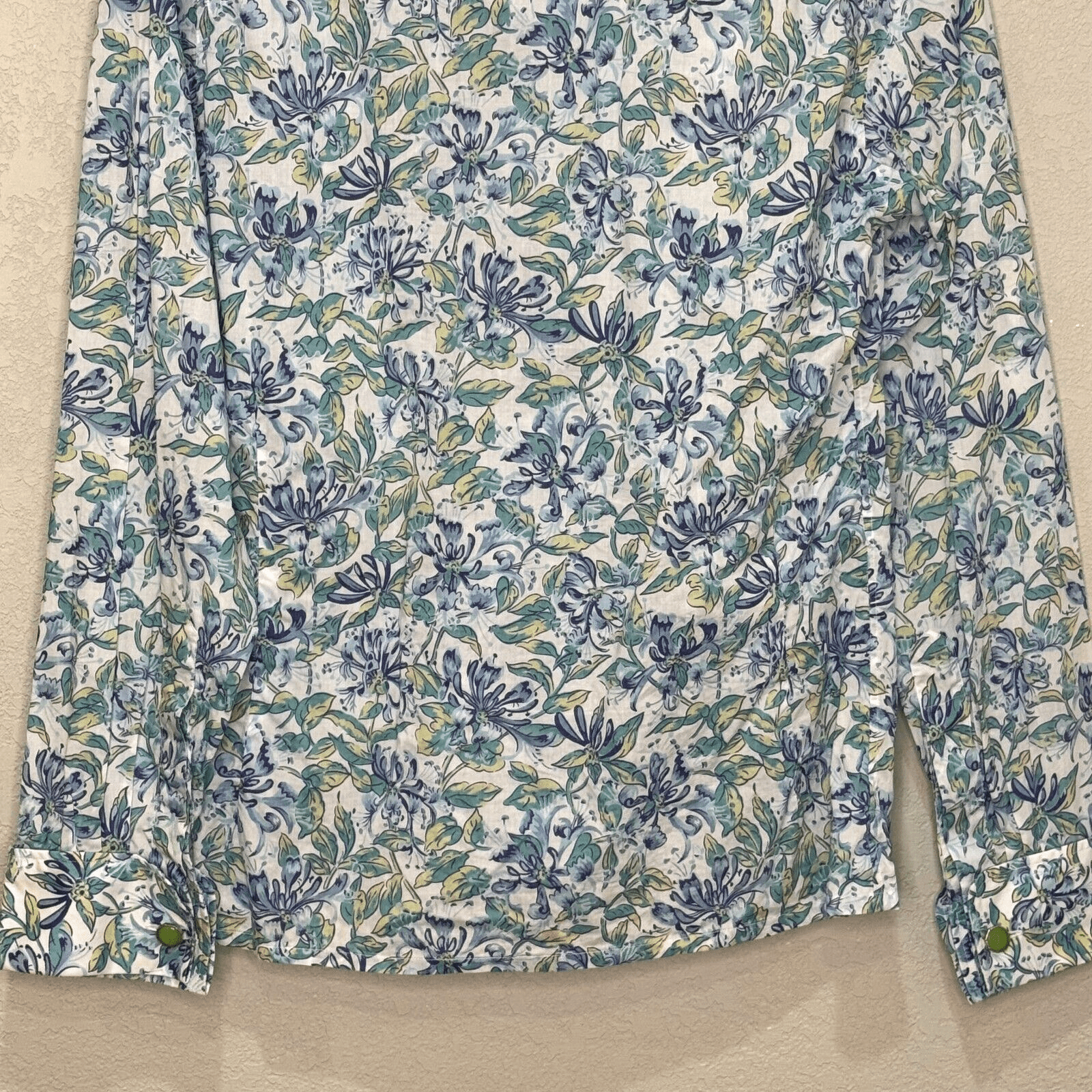 Holland & Holland London Button Down Shirt Womens US Size 10 Blue Floral - Flair - Style