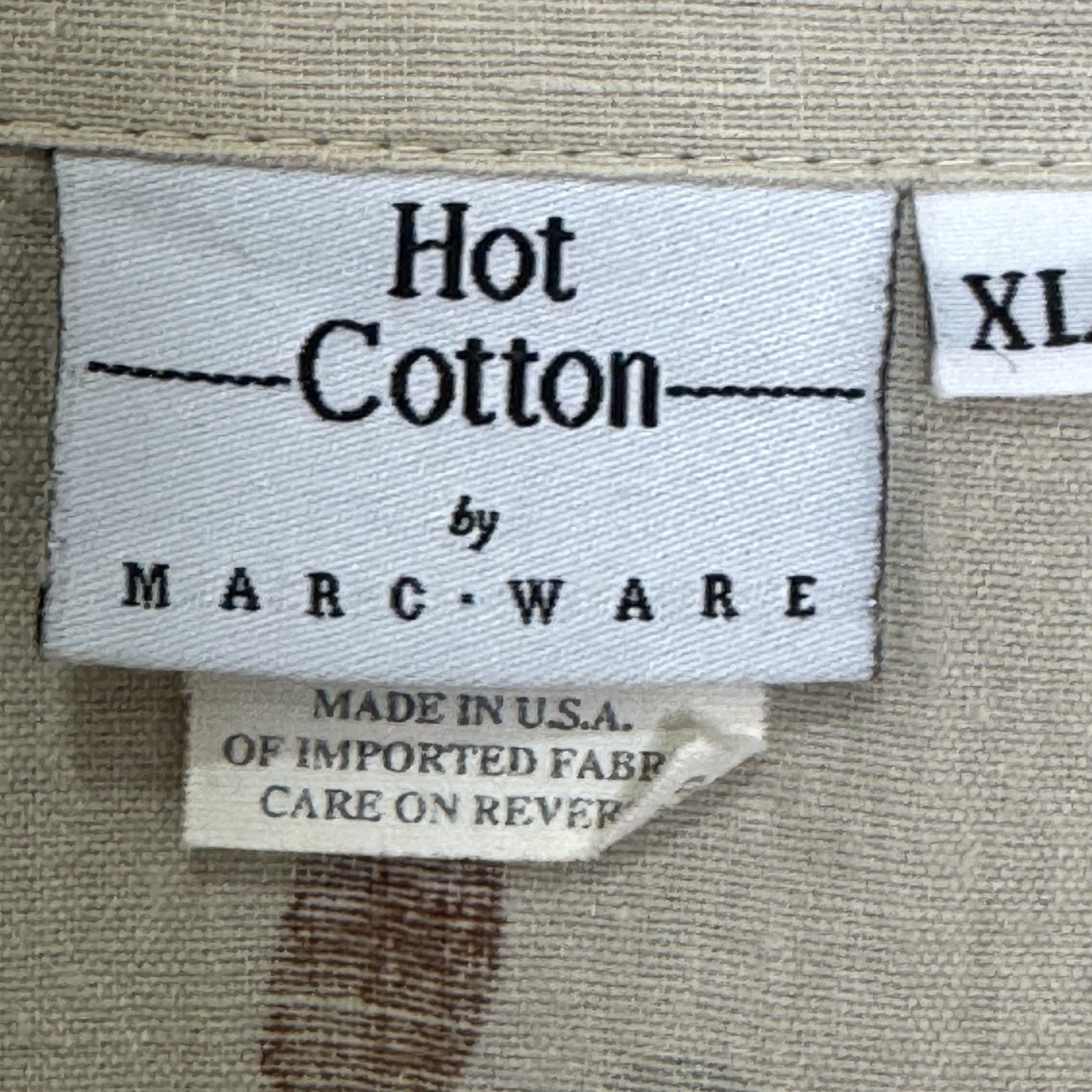 Hot Cotton by Marc Ware Shirt Womens XL Beige Floral Print Button Up Linen Top - Flair - Style