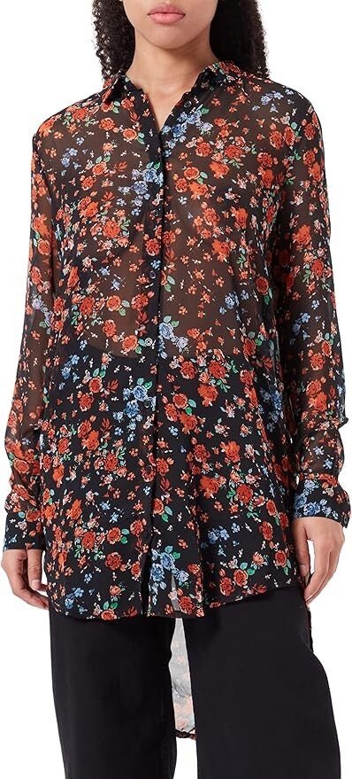 ICHI Blouse Shirt Blouse US Size Medium 38 Floral Garden Print - Flair - Style