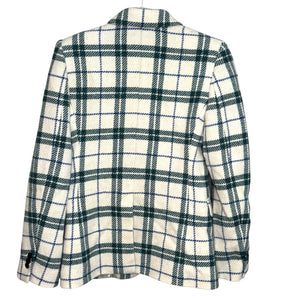 ISABEL MARANT ÉTOILE Kerstin Blazer Size Sm 36 Tartan Virgin Wool Green Cream - Flair - Style