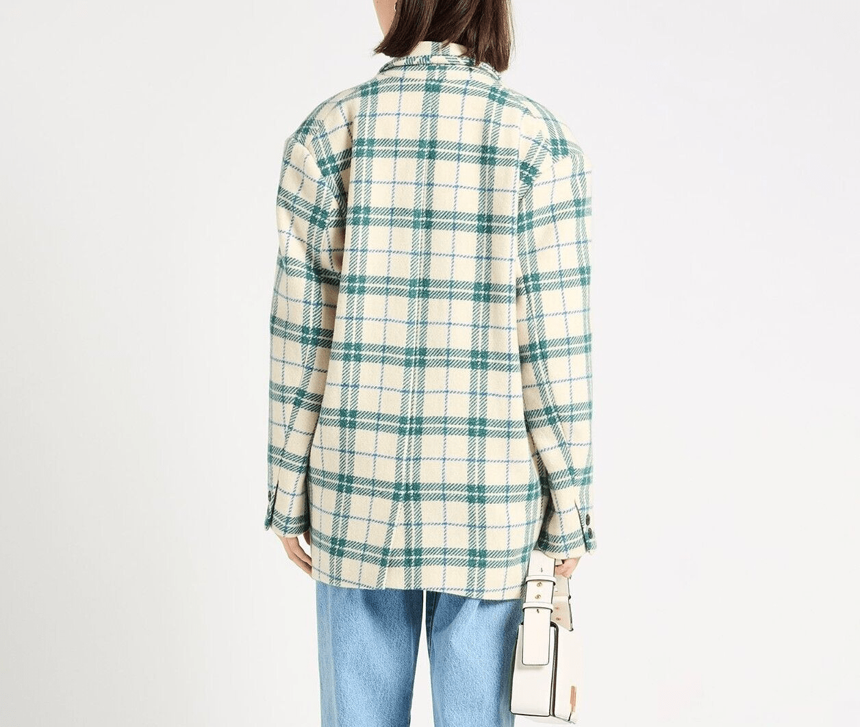 ISABEL MARANT ÉTOILE Kerstin Blazer Size Sm 36 Tartan Virgin Wool Green Cream - Flair - Style