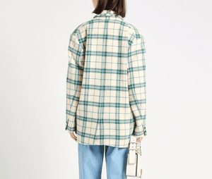 ISABEL MARANT ÉTOILE Kerstin Blazer Size Sm 36 Tartan Virgin Wool Green Cream - Flair - Style