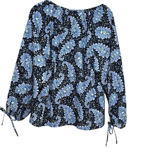 J. Crew Collection Button - Front Tie Top Size Medium Ratti Pacific Paisley - Flair - Style
