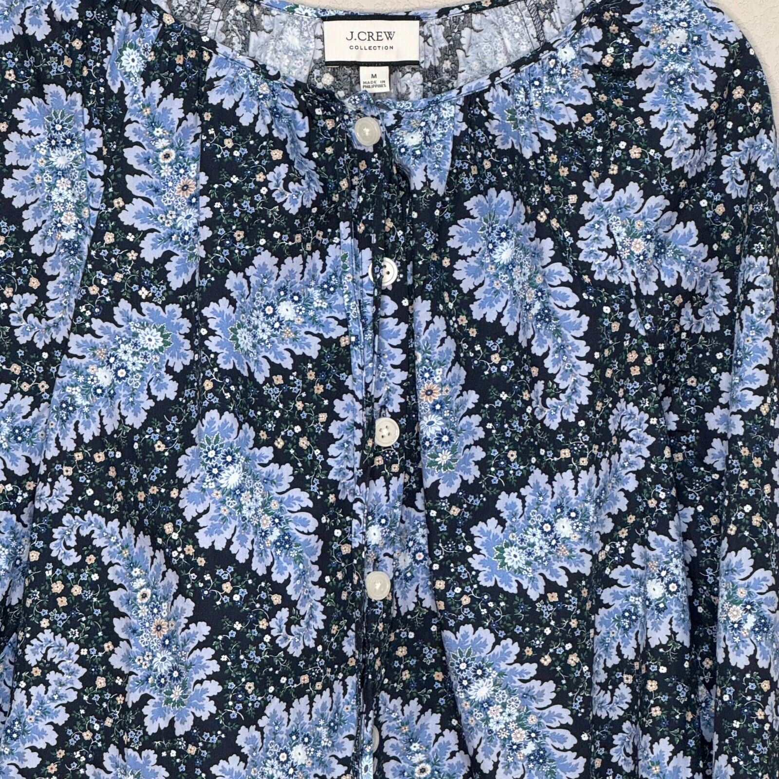 J. Crew Collection Button - Front Tie Top Size Medium Ratti Pacific Paisley - Flair - Style