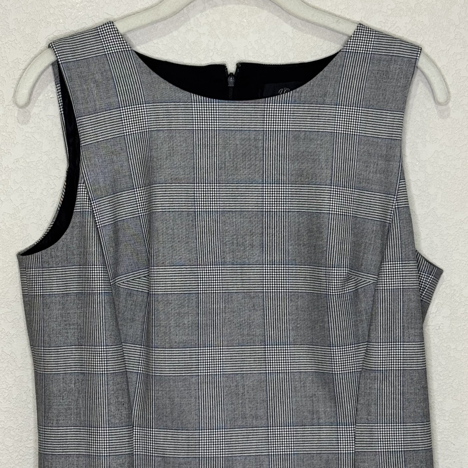 J Crew Dress Womens 8 Gray Plaid Sleeveless Sheath Business Career AC409 FA19 - Flair - Style