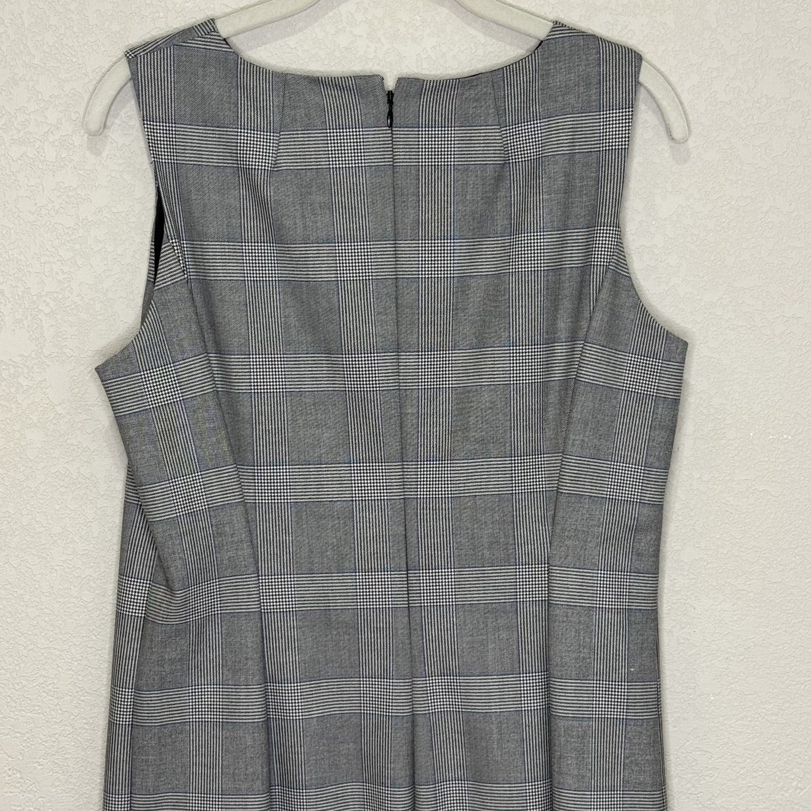 J Crew Dress Womens 8 Gray Plaid Sleeveless Sheath Business Career AC409 FA19 - Flair - Style