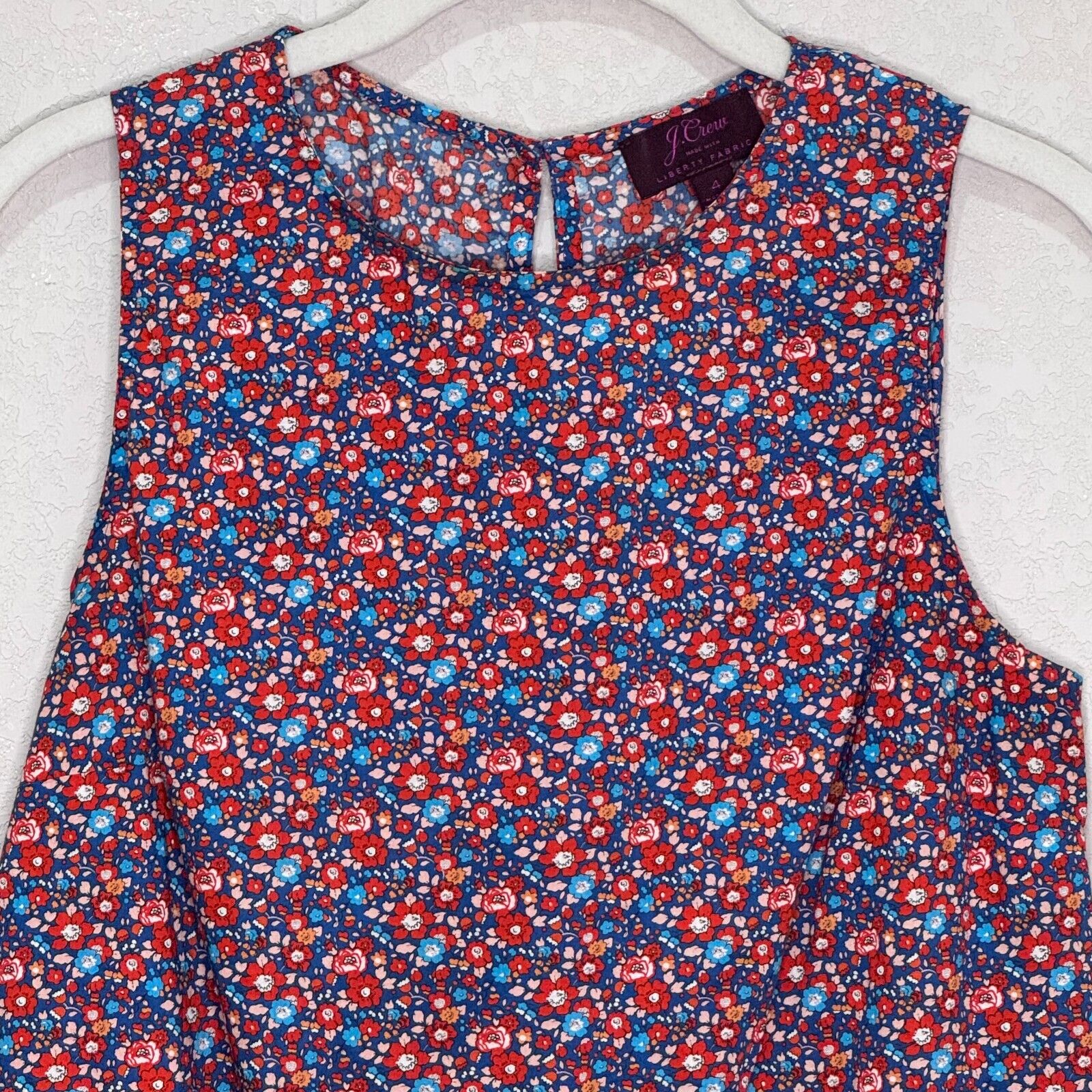 J. Crew Liberty Arts Fabric Sleeveless Tank Shirt Top Size 4 Betsy Ann Floral - Flair - Style
