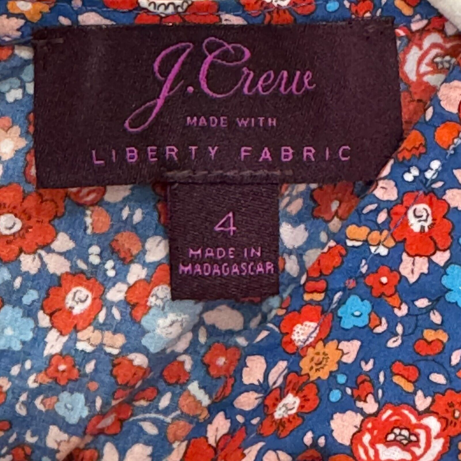 J. Crew Liberty Arts Fabric Sleeveless Tank Shirt Top Size 4 Betsy Ann Floral - Flair - Style