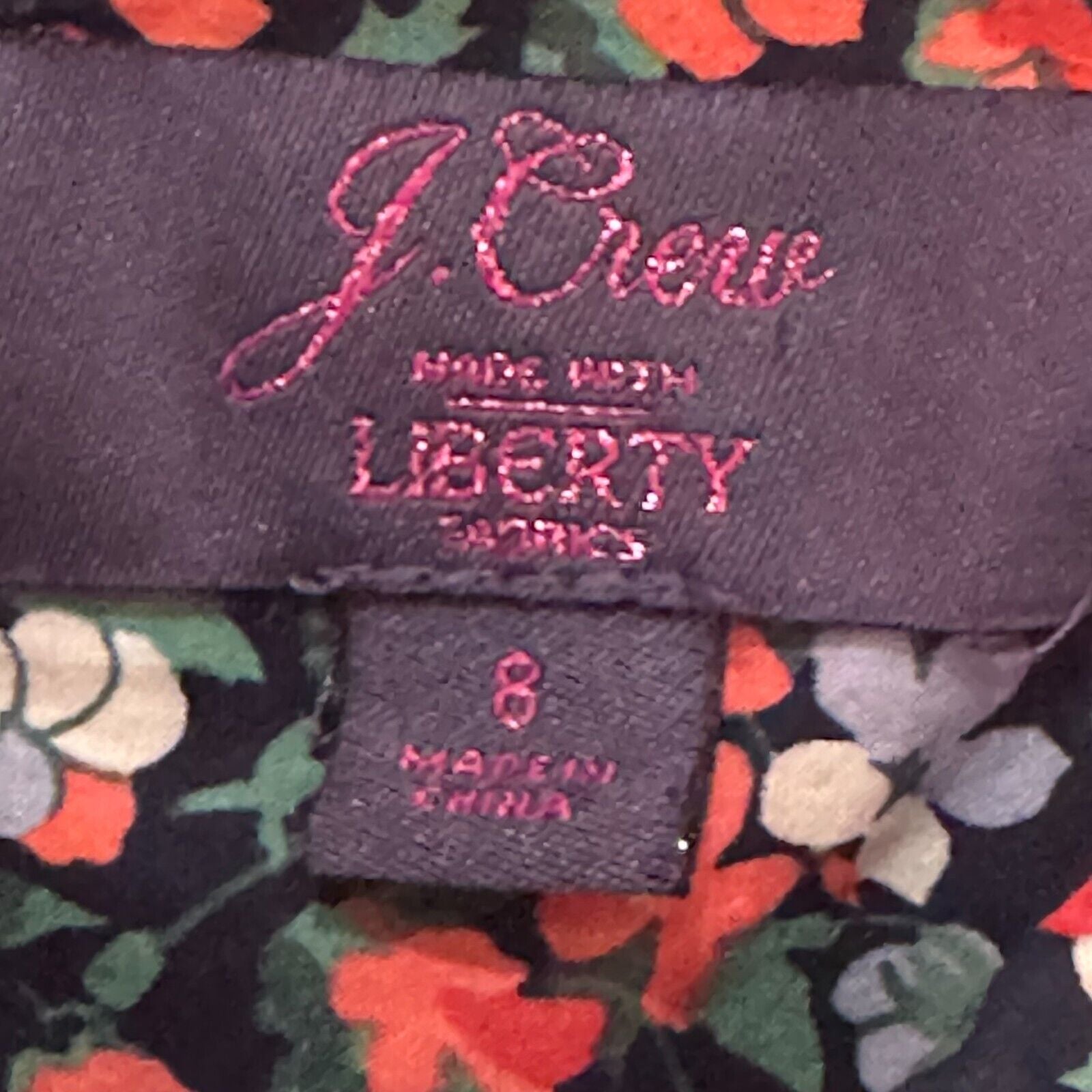 J. Crew Liberty Fabric Shirt Size 8 Slim Perfect Button Up Sarah Floral Print - Flair - Style