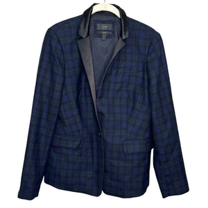 J. Crew Regent Blazer Jacket Size 6 Blue Green Black Plaid Wool Preppy Career - Flair - Style