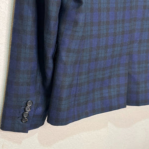J. Crew Regent Blazer Jacket Size 6 Blue Green Black Plaid Wool Preppy Career - Flair - Style
