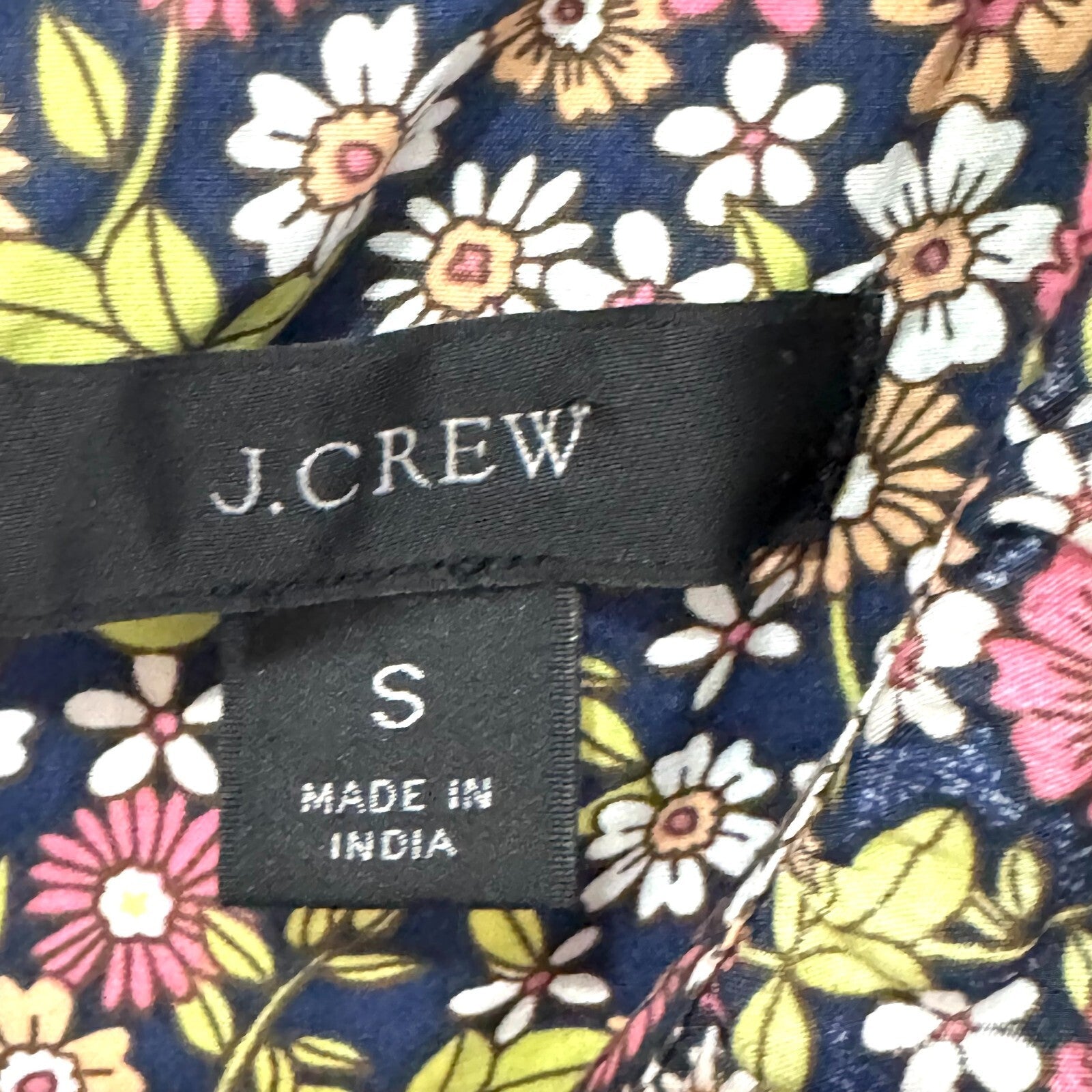 J. Crew Top Size Small Meadow Floral Smocked Puff - Sleeve Cotton Poplin - Flair - Style