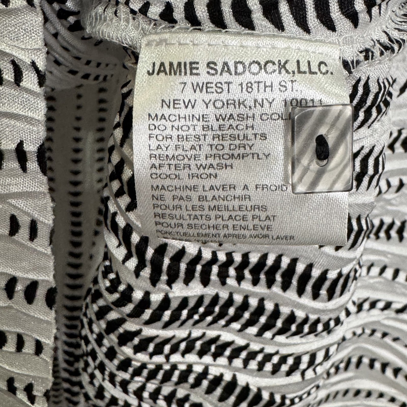 Jamie Sadock Shirt Medium Black White Textured Crinkle Short Sleeve Golf Top - Flair - Style