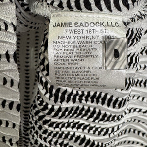 Jamie Sadock Shirt Medium Black White Textured Crinkle Short Sleeve Golf Top - Flair - Style