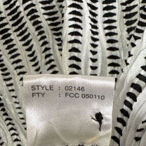 Jamie Sadock Shirt Medium Black White Textured Crinkle Short Sleeve Golf Top - Flair - Style