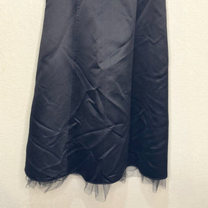 Jessica McClintock Black Dress Size 4 Satin Spaghetti Strap Tulle - Flair - Style