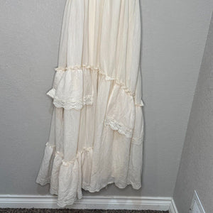 Joyfolie Sera Maxi Dress Size Large Ivory Halter Cottage Boho Prairie Western - Flair - Style