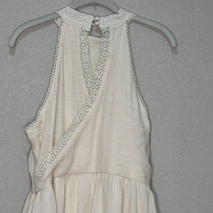 Joyfolie Sera Maxi Dress Size Large Ivory Halter Cottage Boho Prairie Western - Flair - Style