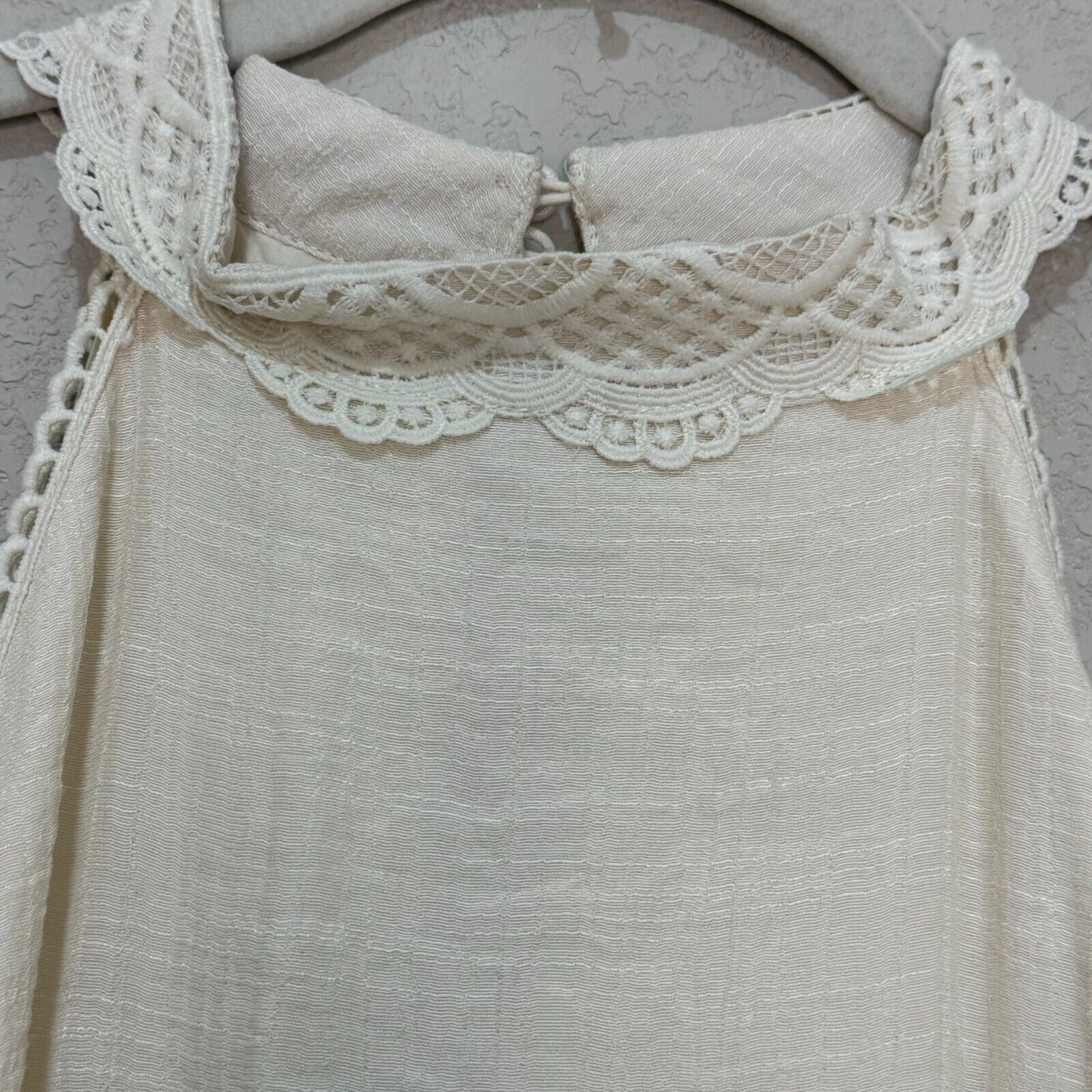 Joyfolie Sera Maxi Dress Size Large Ivory Halter Cottage Boho Prairie Western - Flair - Style