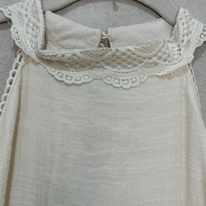 Joyfolie Sera Maxi Dress Size Large Ivory Halter Cottage Boho Prairie Western - Flair - Style