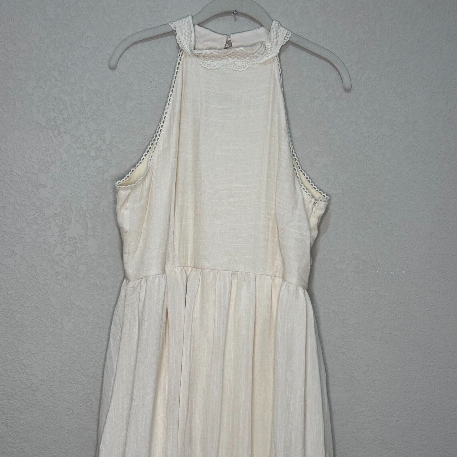 Joyfolie Sera Maxi Dress Size Large Ivory Halter Cottage Boho Prairie Western - Flair - Style