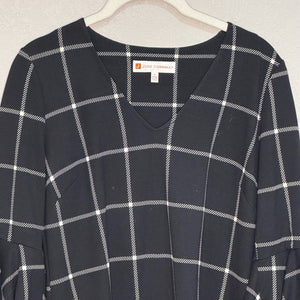 Jude Connally Shift Dress Size Small Kennedy Black White Windowpane - Flair - Style