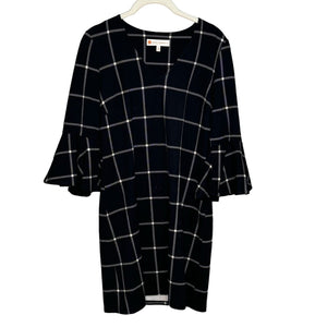 Jude Connally Shift Dress Size Small Kennedy Black White Windowpane - Flair - Style
