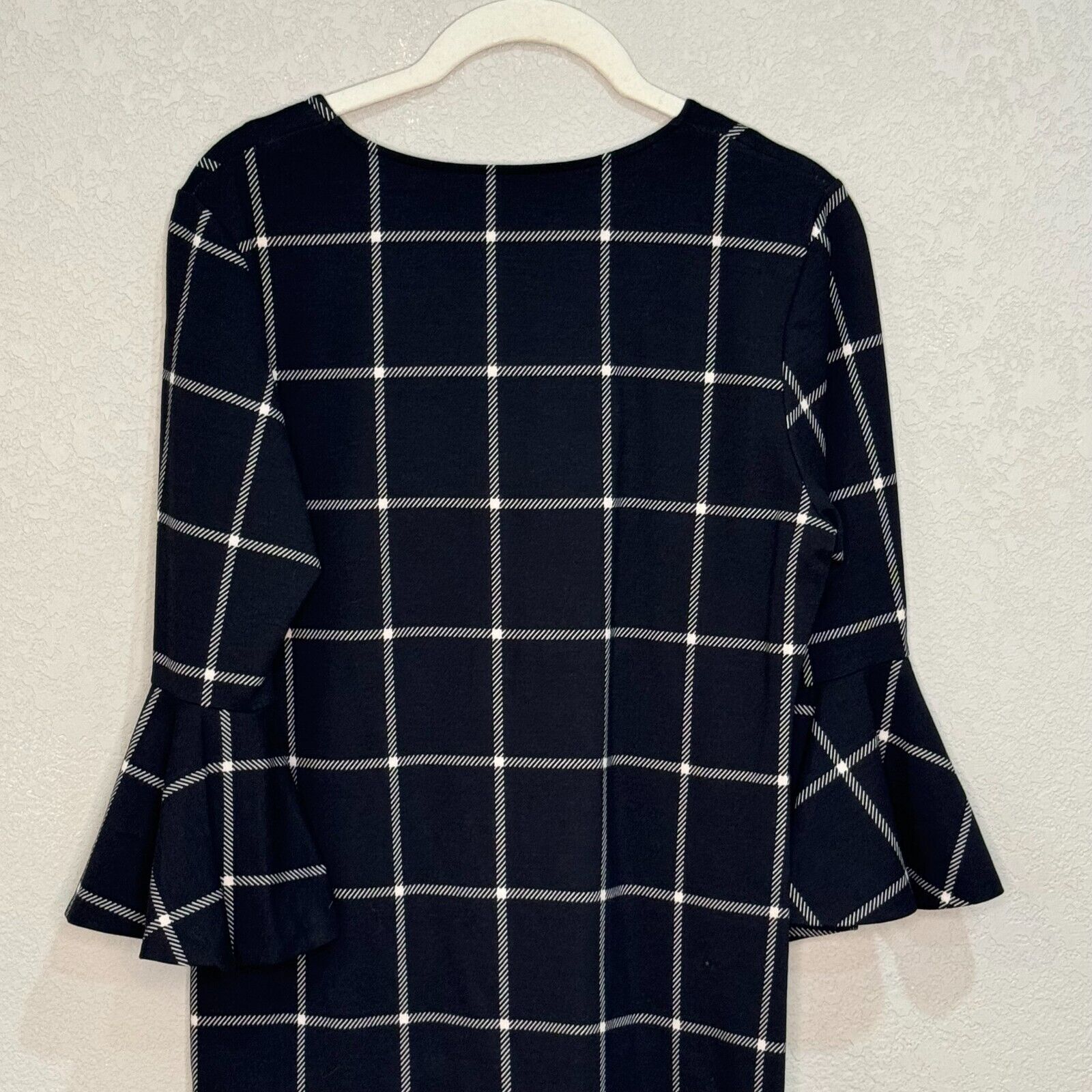 Jude Connally Shift Dress Size Small Kennedy Black White Windowpane - Flair - Style