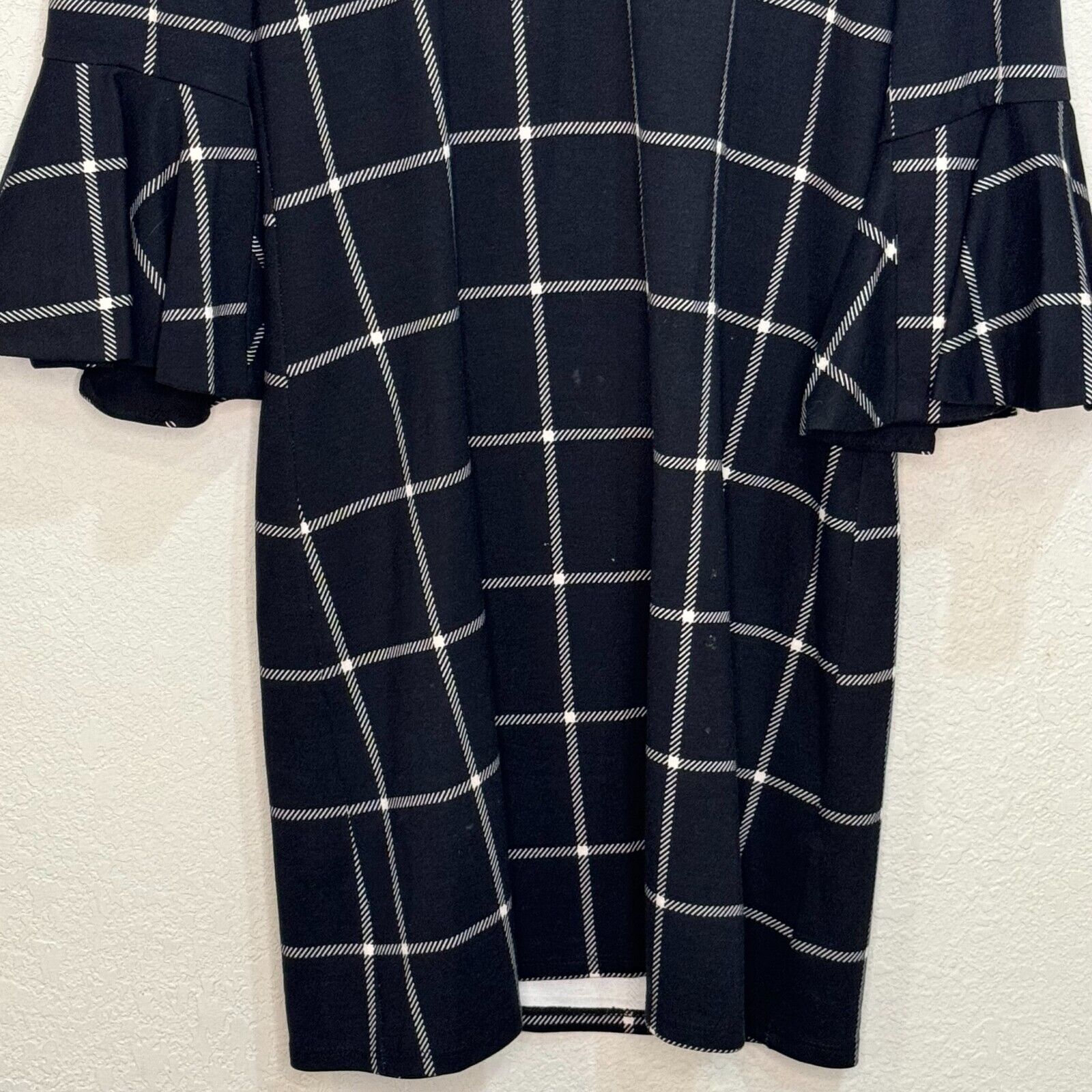 Jude Connally Shift Dress Size Small Kennedy Black White Windowpane - Flair - Style