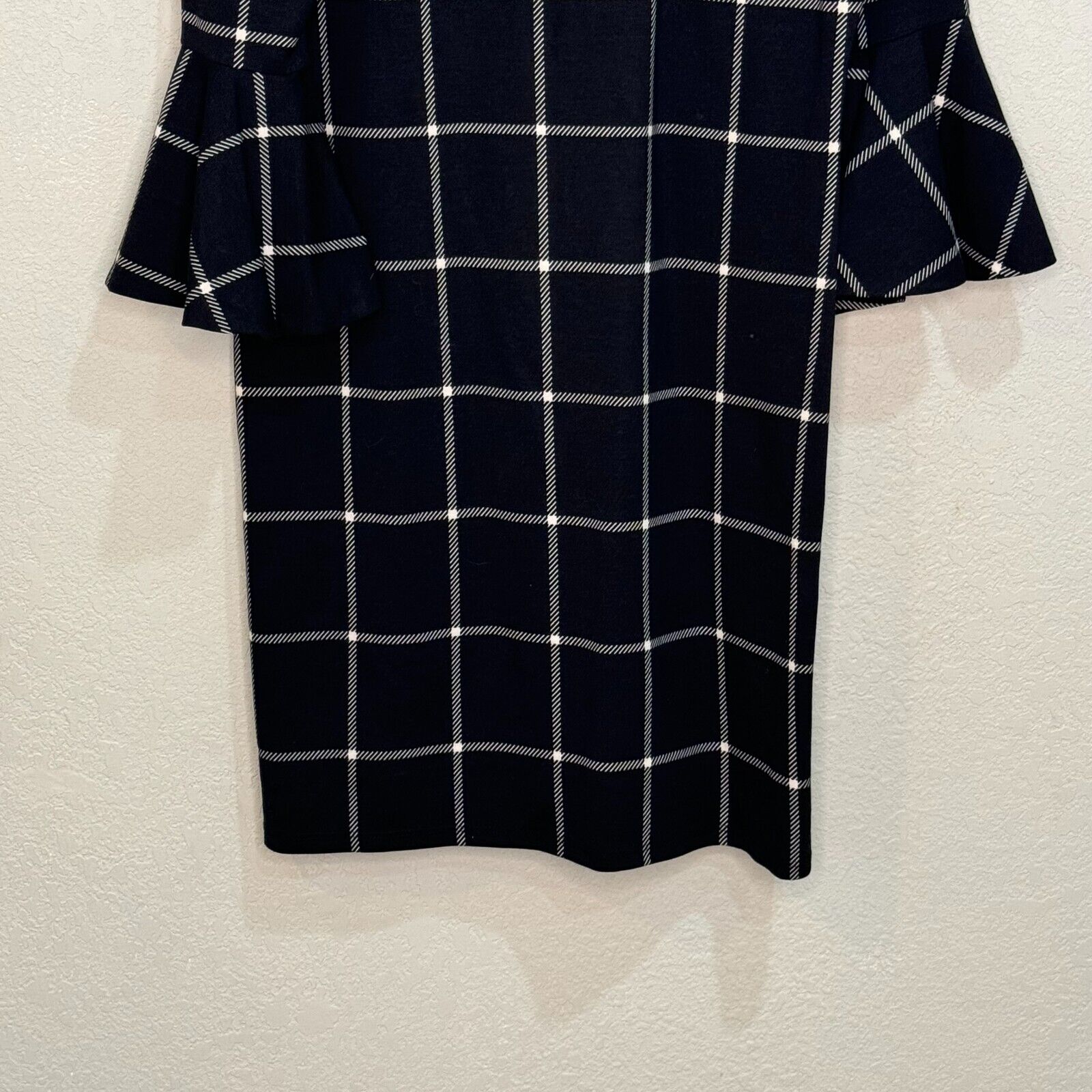 Jude Connally Shift Dress Size Small Kennedy Black White Windowpane - Flair - Style