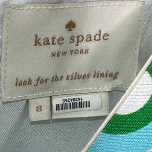 Kate Spade Solar Miriam Silk Sheath Dress Size 8 6 Blue Mod Geometric Wedding - Flair - Style