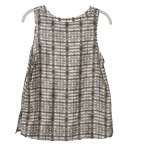 Kiln Pleat Front Tank Womens Small Silk Tie Dye Sleeveless Top - Flair - Style