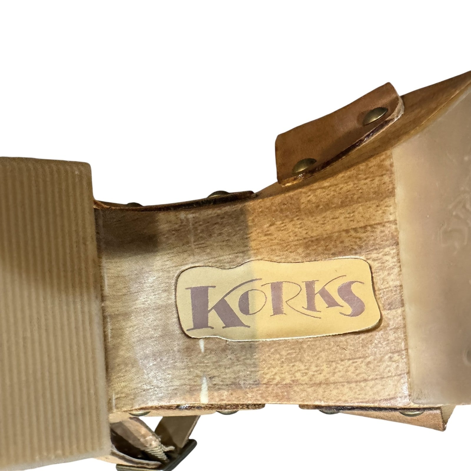 Korks Shoes Womens Size 10M Leather Strappy Sandal Block Heel Comfort - Flair - Style
