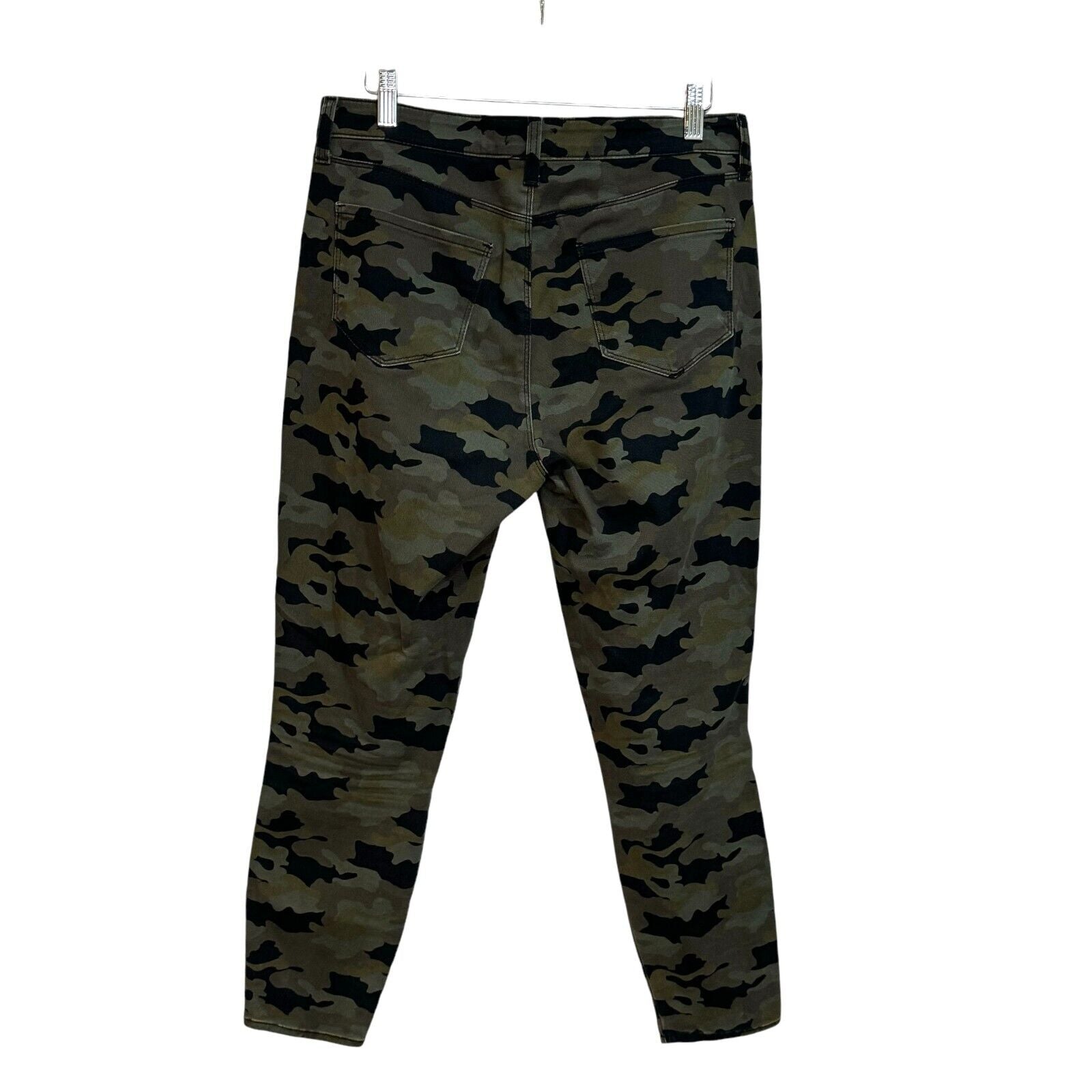 L’AGENCE Jeans Size 29 Green Camo Margot High Rise Ankle Skinny with Gold Trim - Flair - Style