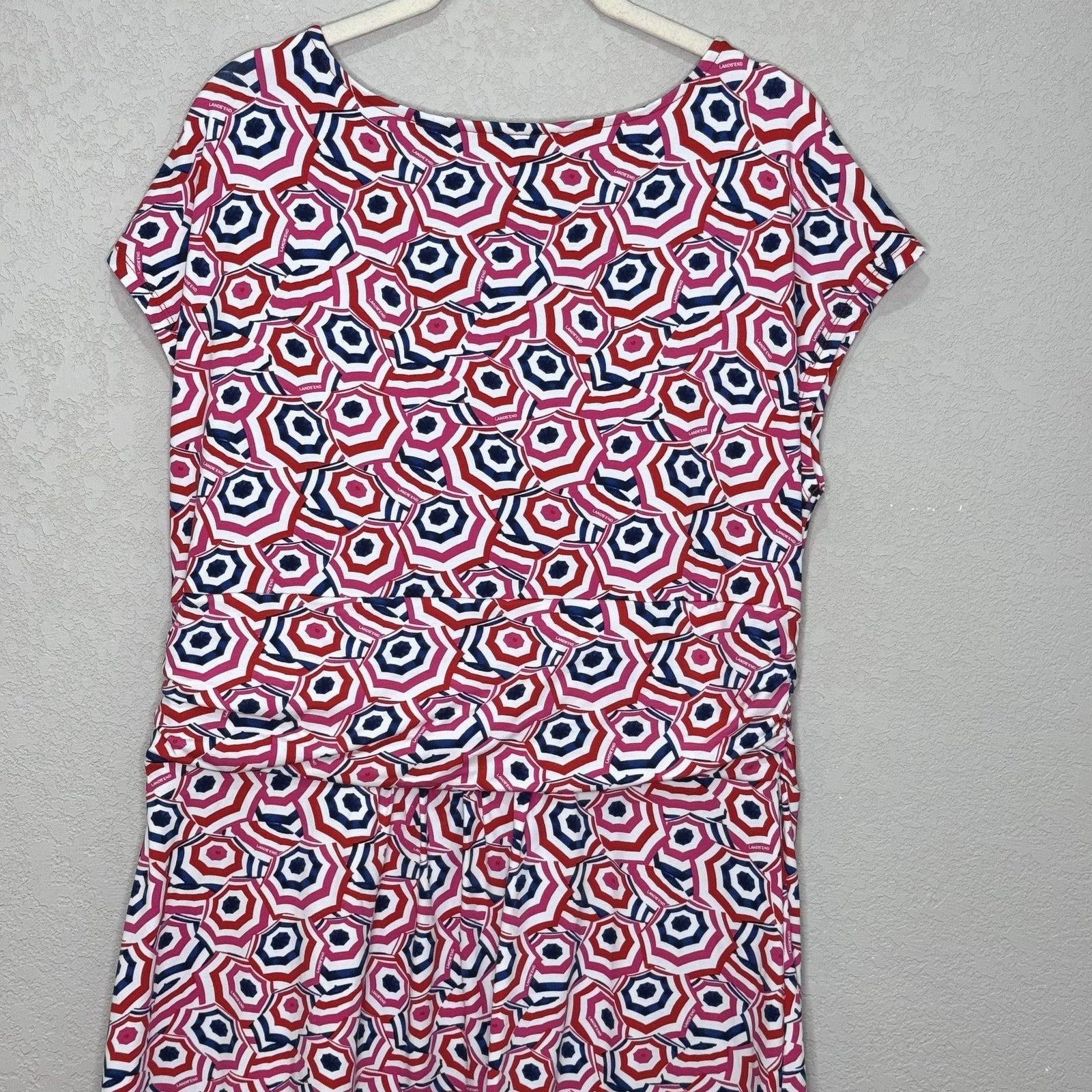 Lands End Dress | Size Large 14 - 16 | Umbrella Print - Flair - Style