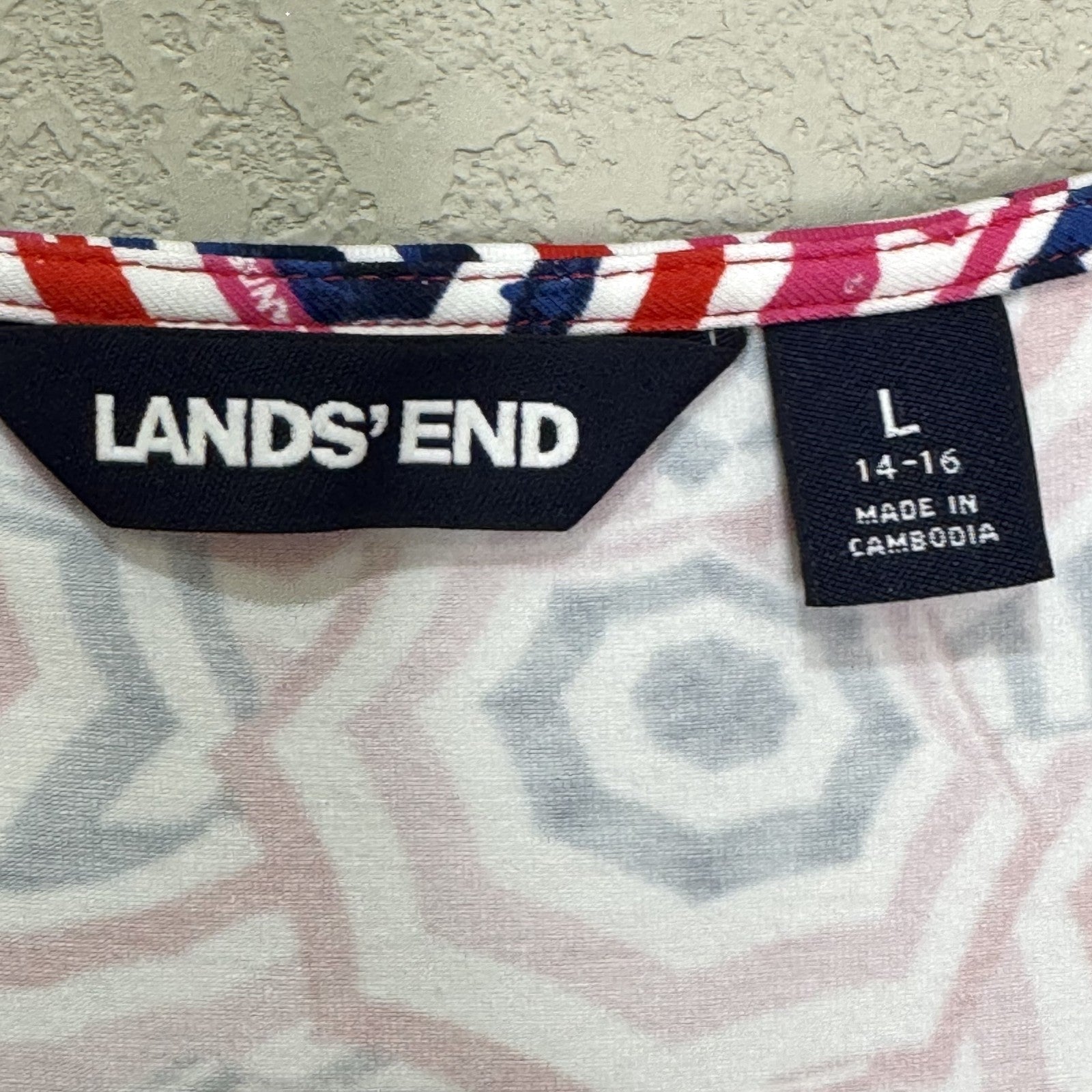 Lands End Dress | Size Large 14 - 16 | Umbrella Print - Flair - Style