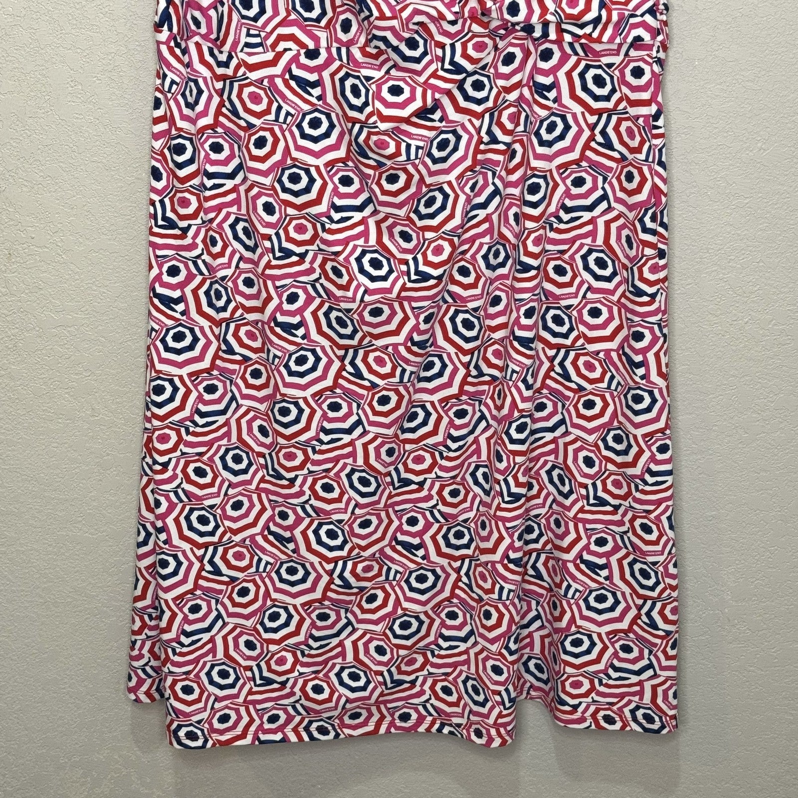 Lands End Dress | Size Large 14 - 16 | Umbrella Print - Flair - Style