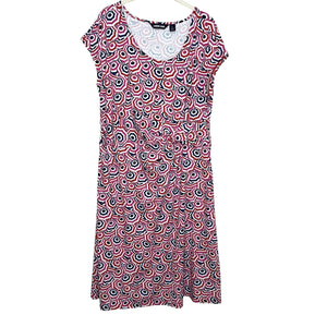 Lands End Dress | Size Large 14 - 16 | Umbrella Print - Flair - Style