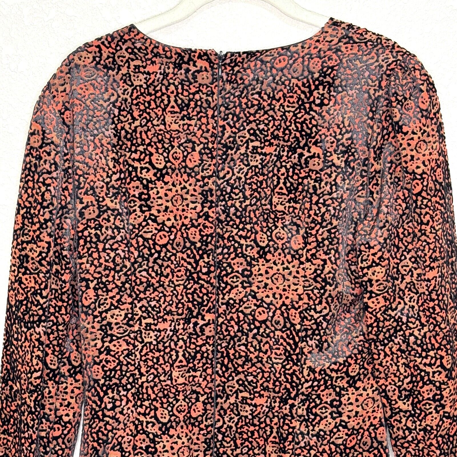 Lavender Brown Dress Size Medium Burnout Velvet Multicolor Long Sleeve NEW $228 - Flair - Style