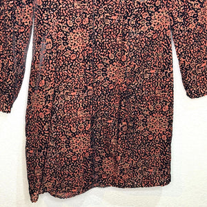 Lavender Brown Dress Size Medium Burnout Velvet Multicolor Long Sleeve NEW $228 - Flair - Style