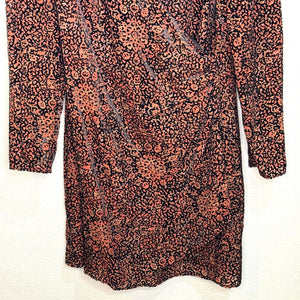 Lavender Brown Dress Size Medium Burnout Velvet Multicolor Long Sleeve NEW $228 - Flair - Style
