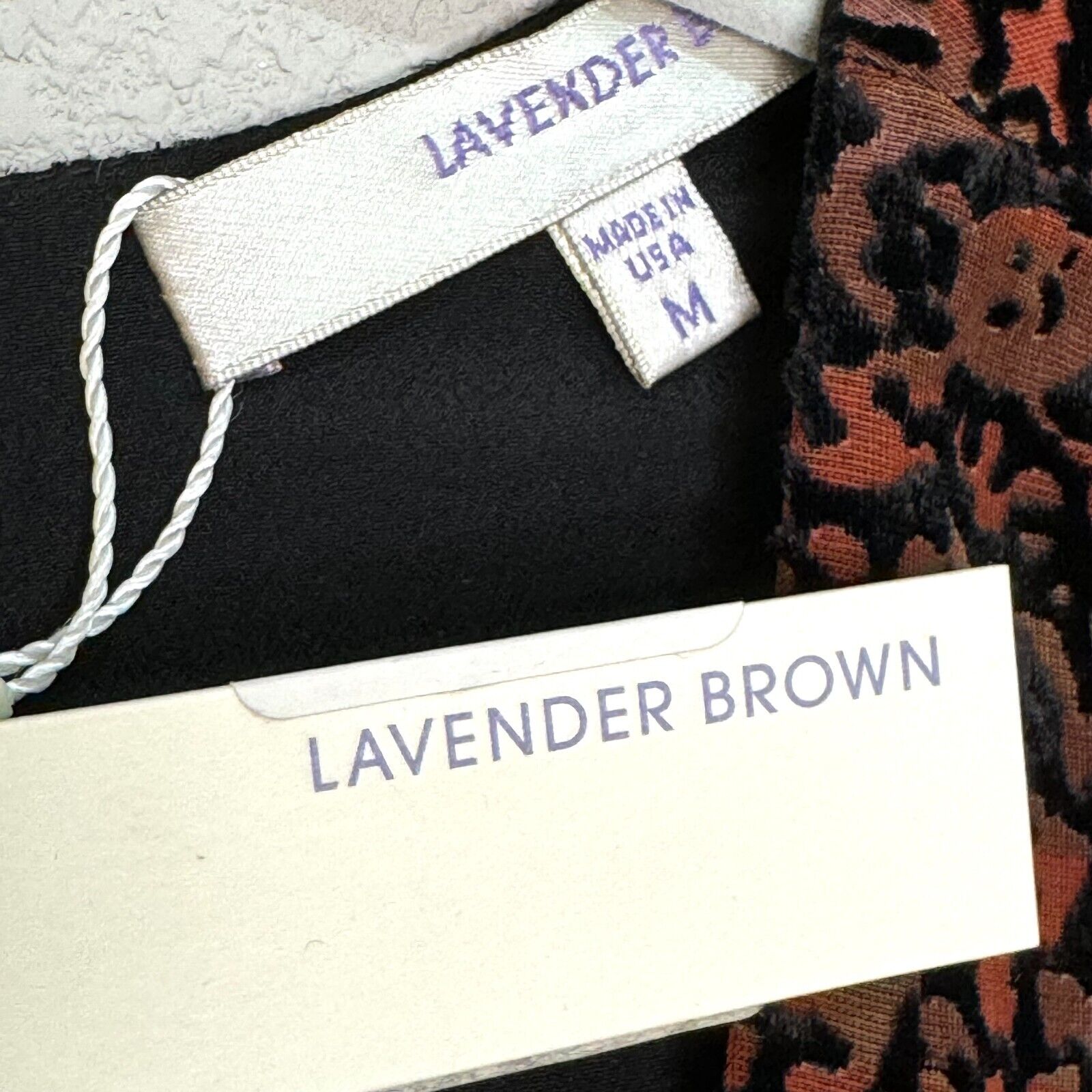Lavender Brown Dress Size Medium Burnout Velvet Multicolor Long Sleeve NEW $228 - Flair - Style