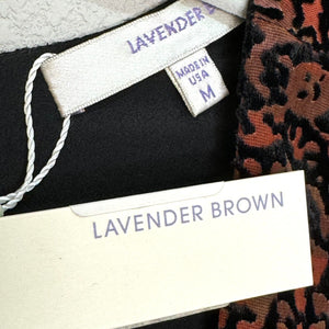 Lavender Brown Dress Size Medium Burnout Velvet Multicolor Long Sleeve NEW $228 - Flair - Style