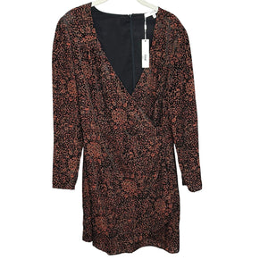 Lavender Brown Dress Size Medium Burnout Velvet Multicolor Long Sleeve NEW $228 - Flair - Style