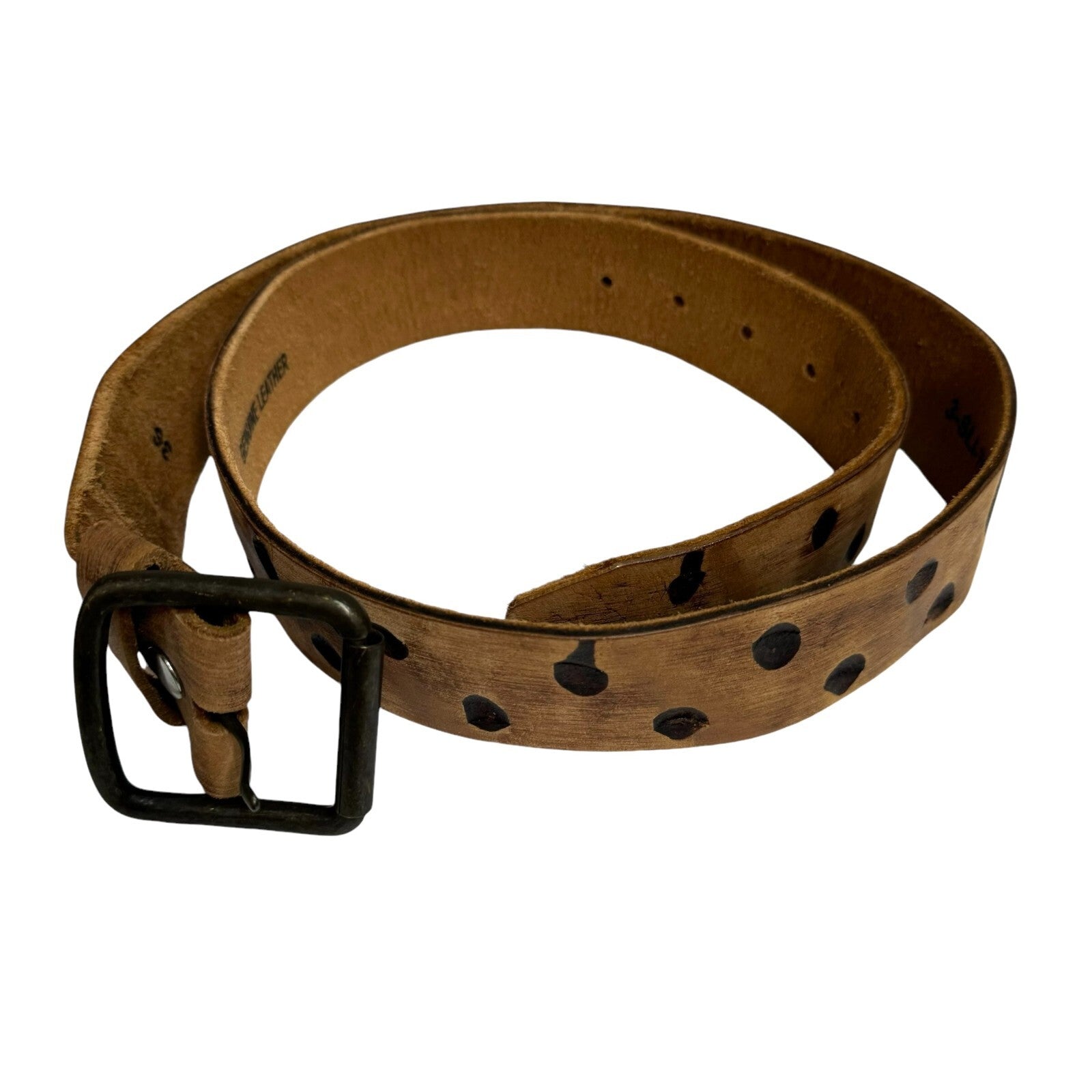 Leather 1.75" Wide Belt Size 36 Medium Brown Tooled - Flair - Style