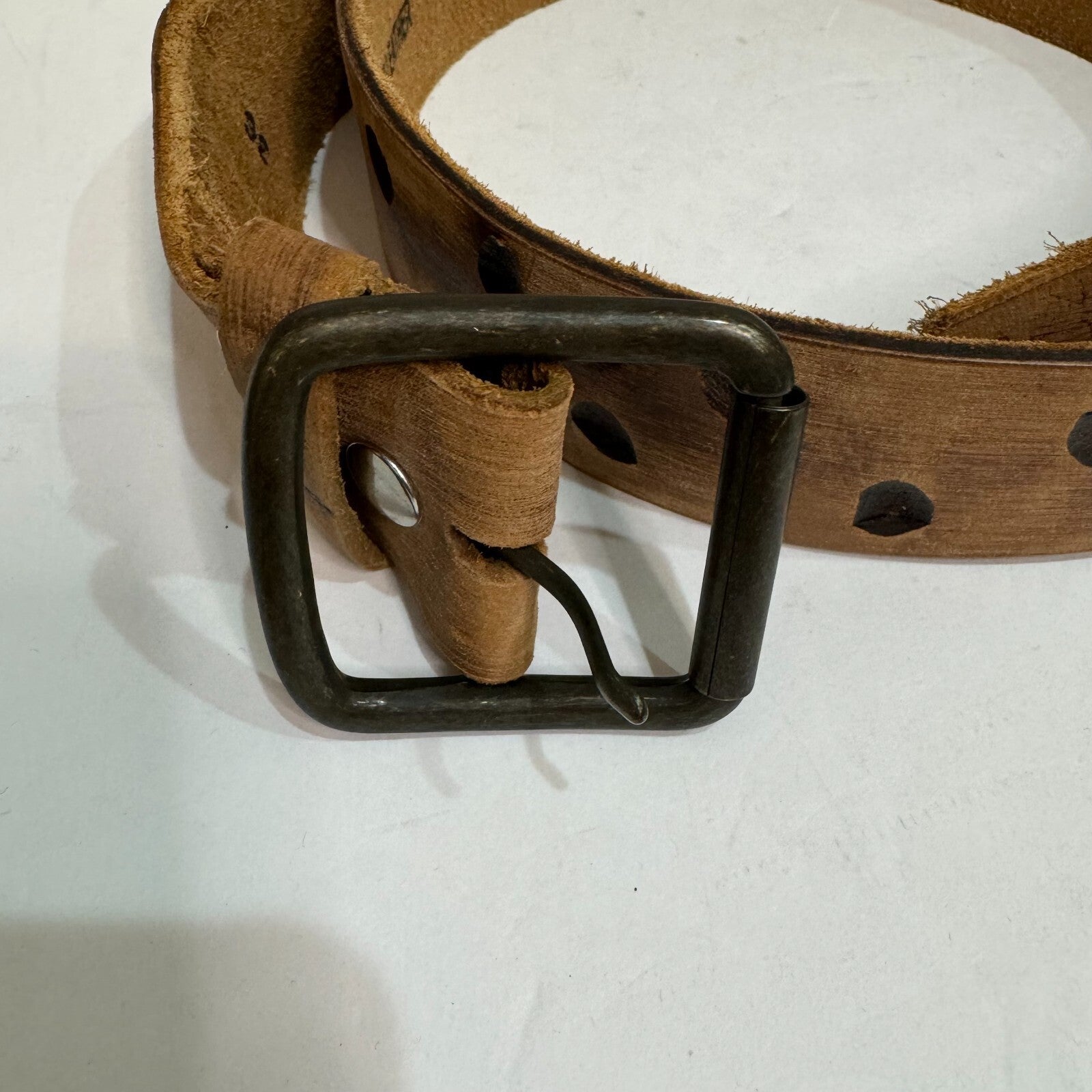 Leather 1.75" Wide Belt Size 36 Medium Brown Tooled - Flair - Style