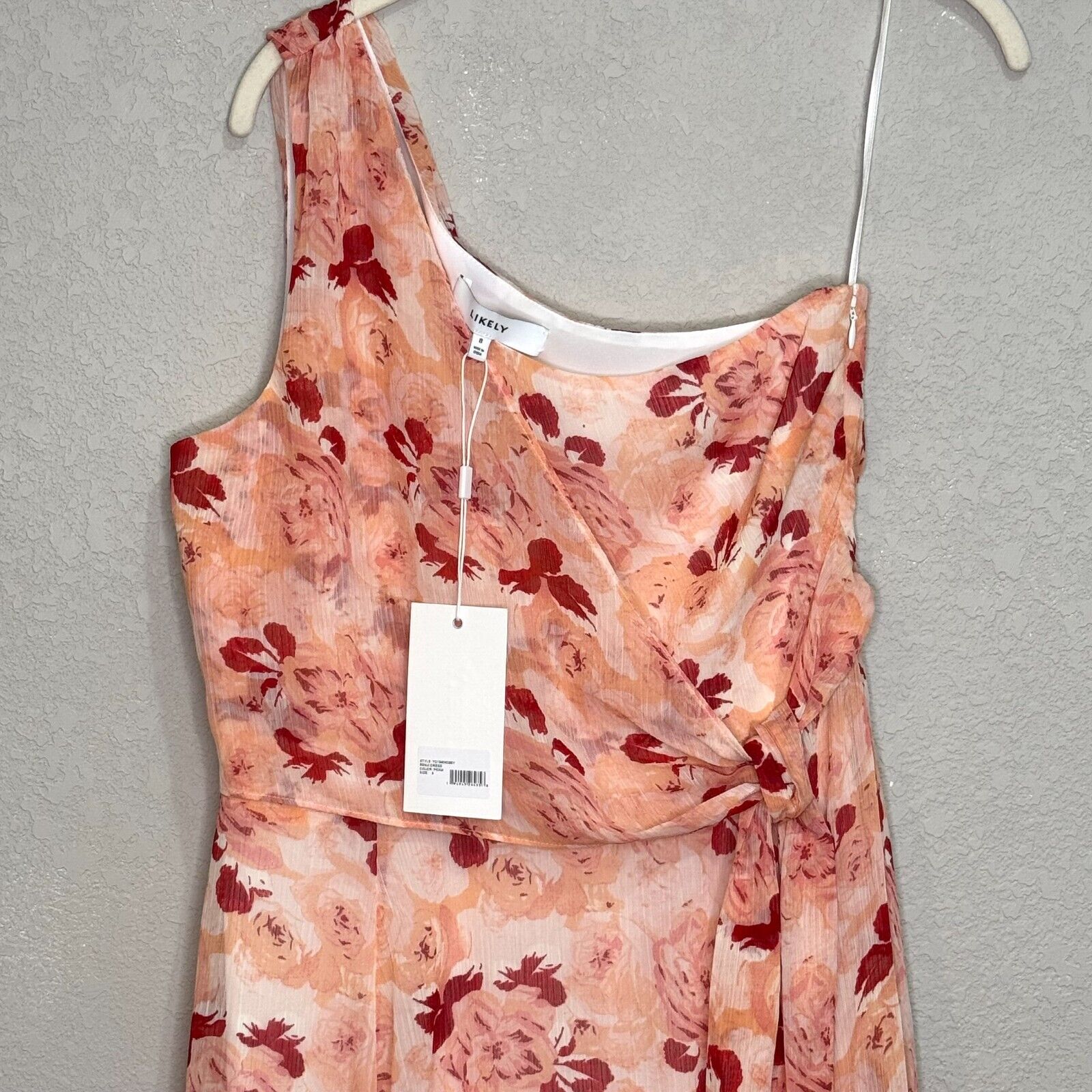 LIKELY Dress Size 8 Benji Pink Floral One Shoulder NEW $278 - Flair - Style