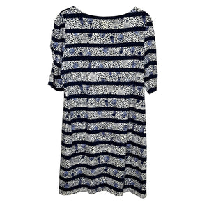 Lilly Pulitzer Dress Lajolla Medium Blue White Shell Stripe Pima Cotton Summer - Flair - Style