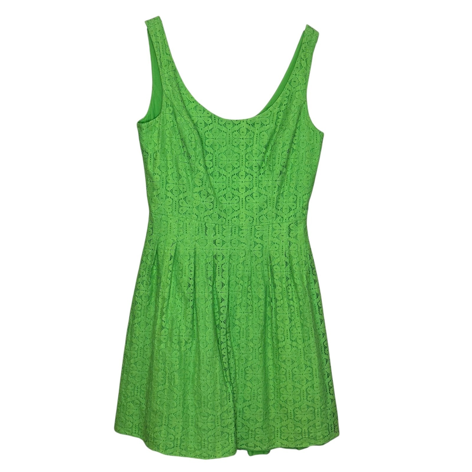 Lilly Pulitzer Dress Posey Daisy Lane 6 Green Lace Fit & Flare Sleeveless Party - Flair - Style